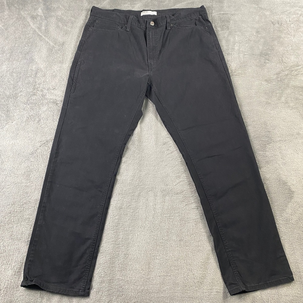 Signature Gold by Levis Mens 38x32 Black Athletic Fit Pants Side Zip Pocket